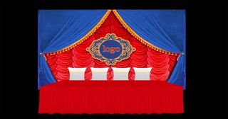 红蓝色系婚礼签到区效果图