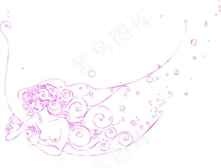 粉紫色花纹矢量印花