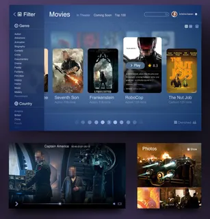 炫酷电影首页PSD分层素材