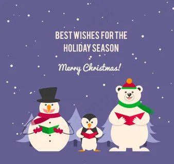 卡通动物圣诞祝福卡矢量素材.