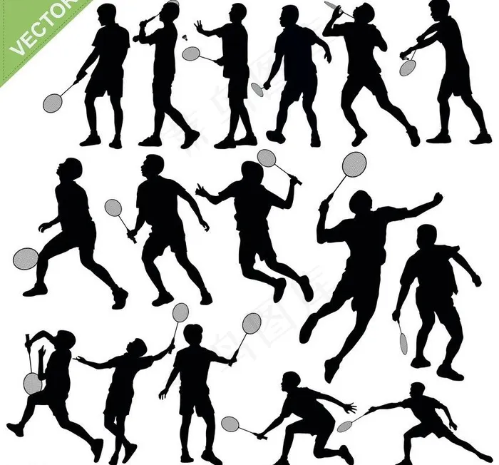 羽毛球运动员图片eps,ai矢量模版下载