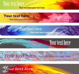 笔触彩色墨痕矢量素材