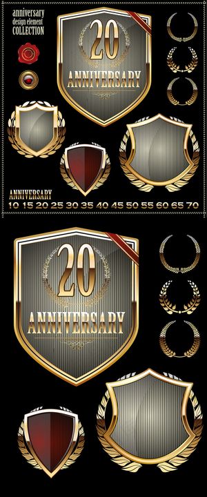 华丽月桂花麦穗徽章设计元素