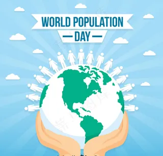 手捧地球白色人物素材