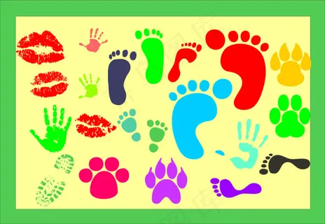 脚印足印唇印 cdr