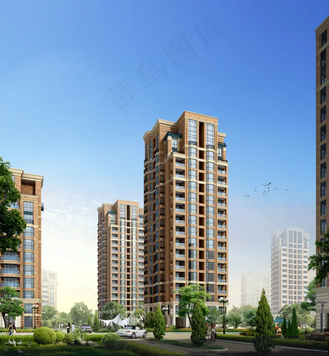 小高层建筑外观psd模版下载