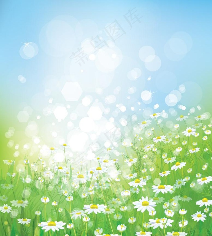 鲜花草地春天背景图片eps,ai矢量模版下载