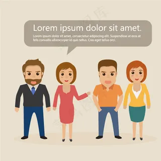 卡通商务人物矢量素材图片
