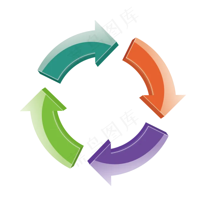 PPT商务立体箭头元素PNG素材