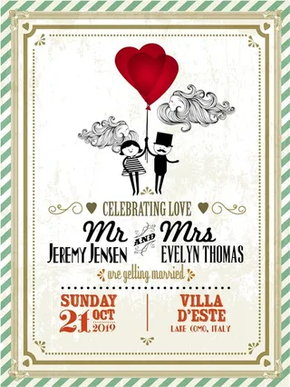 卡通情侣人物EPS矢量海报背景素材