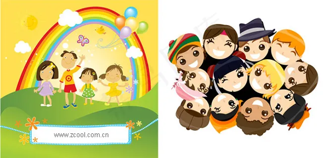 六一儿童节快乐矢量素材