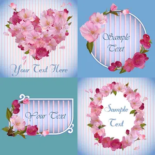 淡雅春色鲜花背景矢量素材