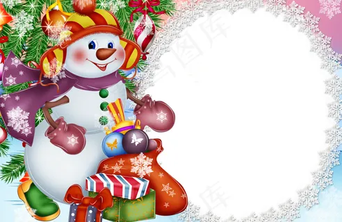 圣诞框架平面设计图图片
