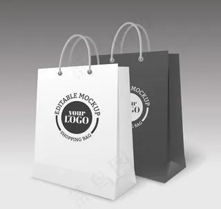 创意购物纸袋矢量素材下载
