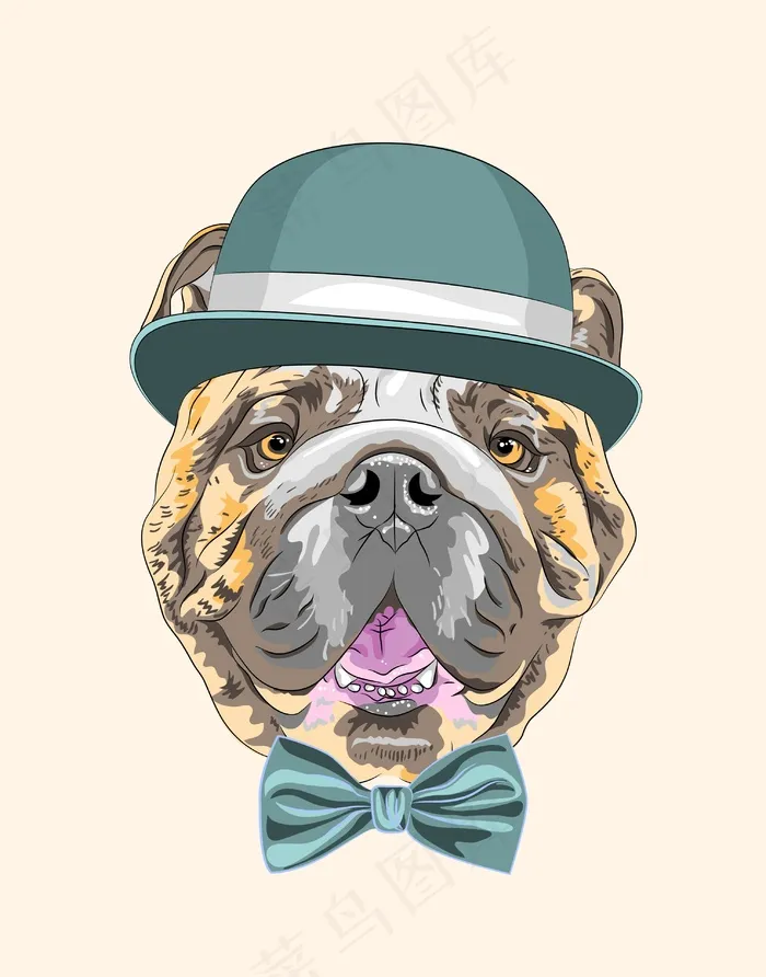 狗狗卡通图案插画装饰画头像