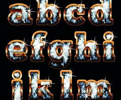 钻石与黄金字母矢量04