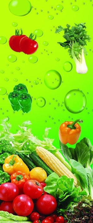 蔬菜室内柱子广告图片