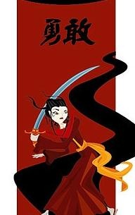 日本武士插画矢量素材