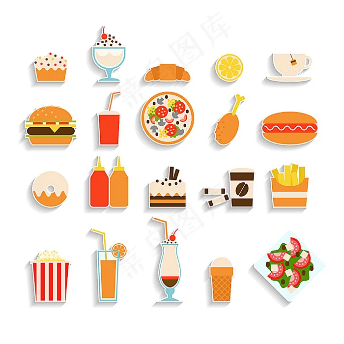 快餐美食插画