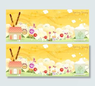 卡通春天梦幻背景 休闲生活