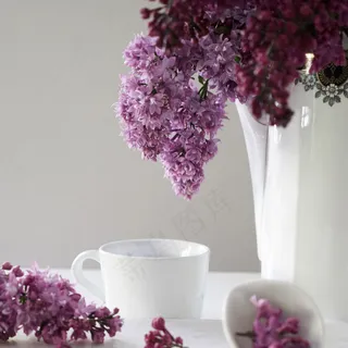 简约小清新文艺风插花静物摆拍背景