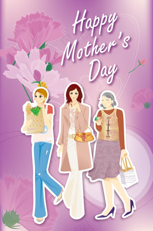 母亲节 妈妈 康乃馨 女性人物