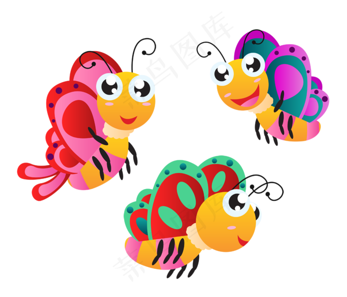 54款彩色蝴蝶飞舞彩蝶png免抠透...