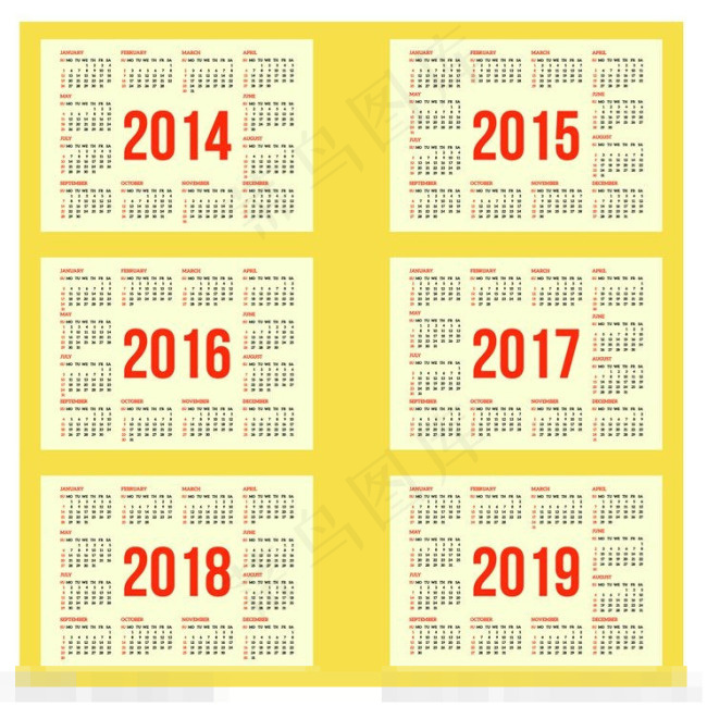 2015年日历羊年日ai矢量模版下载