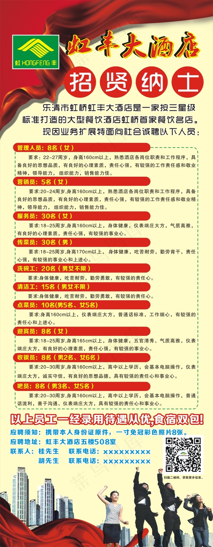 招聘易拉宝  酒店招聘海报