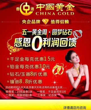中国黄金促销海报