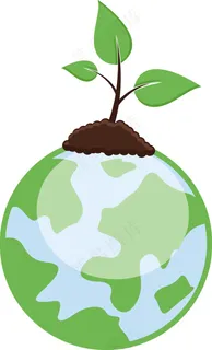 在地球上生长的小植物矢量插图