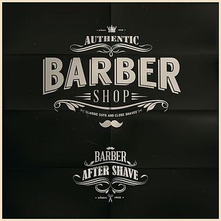 黑色理发店海报