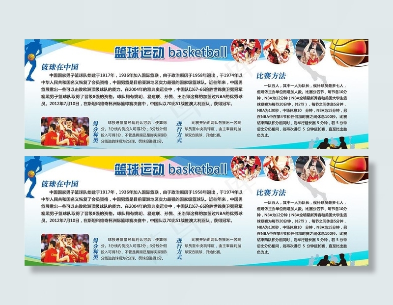 篮球运动发展历程展板图片(6803X2551(DPI:72))psd模版下载