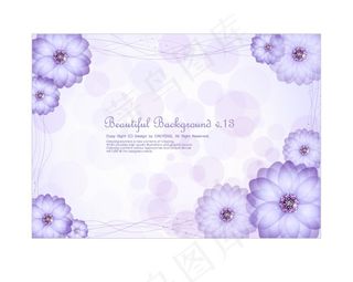 紫色简约花朵矢量