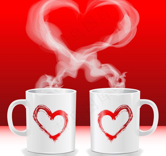 情人节杯子烟雾爱心图片