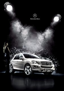 创意奔驰汽车海报psd素材下载