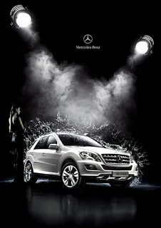 创意奔驰汽车海报psd素材下载