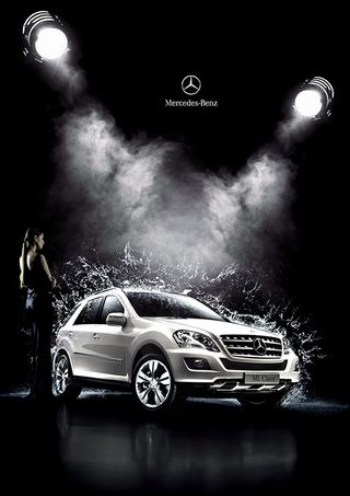 创意奔驰汽车海报psd素材下载