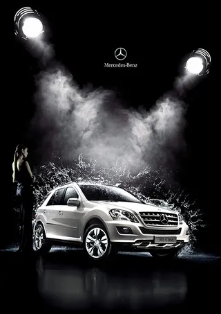 创意奔驰汽车海报psd素材下载