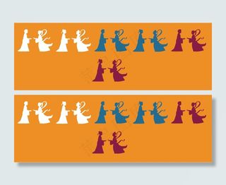 牛郎织女七夕相会矢量剪影图