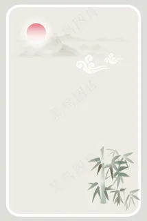 矢量传统古典古风山水竹子背景