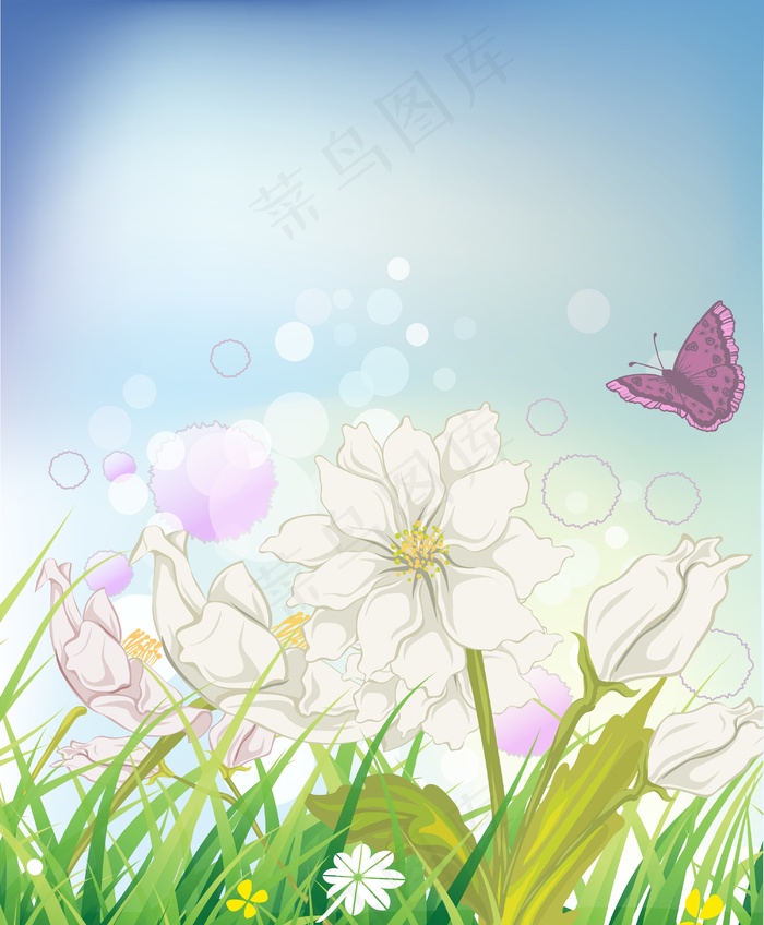 与花的矢量蝴蝶