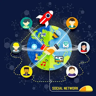 社交网络背景图片