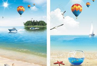 夏日海滩（位图组成）图片