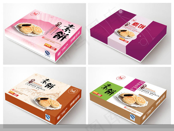 馅饼盒包装(5315X4163(DPI:450))psd模版下载
