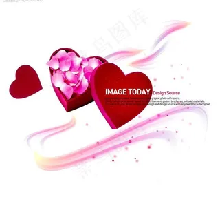 幻彩情人节爱心PSD图片