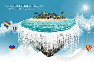 PSD海边旅游主题背景素材