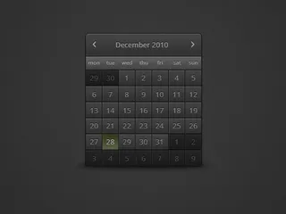 PSD黑色调日历(日历)