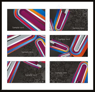 动感色块名片卡片模板矢量素材