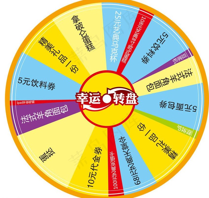 幸运转盘图片ai矢量模版下载